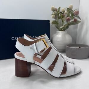 Cole Haan Josie Leather Fisherman Sandal Optic White W26957 Women's 6 B NWB